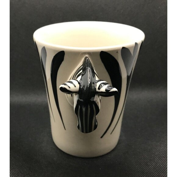 Zebra 3D head handle coffee mug by Pier One Imports, handpainted, oversized! - Picture 3 of 5